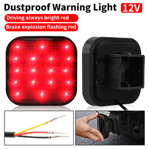 1 unidad Luz trasera LED de freno/posición de 15 LED roja para remolque, camión, SUV, cubierta de receptor de enganche de remolque - Product Image 4