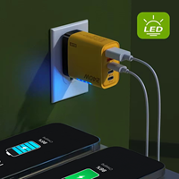Chargeur rapide GaN 240W PD Type-C et USB-A avec indicateur LED pour Samsung/iPhone/Android, prise en charge de la personnalisation