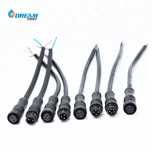 M8 M12 M16 M18 M20 Waterproof Connector 3 Pin 3 Core IP65 IP67 IP68 Male Female Plug LED Connector