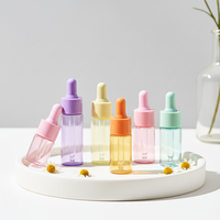 Petits flacons ronds en verre pour huiles essentielles, sérums, crèmes pour le visage et crèmes pour les yeux, avec impression sérigraphique et compte-gouttes