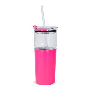 Gobelet d'eau détachable 2-en-1 : Gobelet en verre transparent de 25 oz + Bouteille d'eau isotherme en acier inoxydable à double paroi de 15 oz avec couvercle anti-fuite et paille - Product Image 6