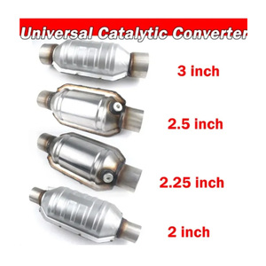 Convertisseur catalytique universel durable 2" 2.25" 2.5" <span class=keywords><strong>3</strong></span>" 400 cellules, catalyseur rond en acier inoxydable à haut débit - Product Image 1