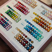 Vernis à ongles gel effet œil de chat 10DBurgundy Moonlight Galaxy Aurora Duochrome Holographique Iridescent Prismatic Color-Shifting Réfléchissant