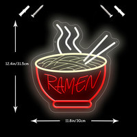 Enseigne au néon ramen rouge-3D Dimmable 5V enseignes au néon japonaises pour décoration murale Restaurant vitrine boutique salle à manger