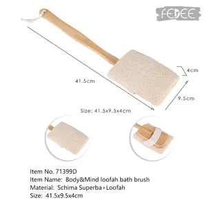 Long Handle Loofah Back Scrubber Shower Brush Natural Loofah Bath Brush Sponge On A Stick