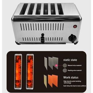 Fornello manuale Dosh automatico a sei fette in acciaio inox elettrico 220V per uso domestico o commerciale nuovo stato elettrodomestico da cucina - Product Image 2