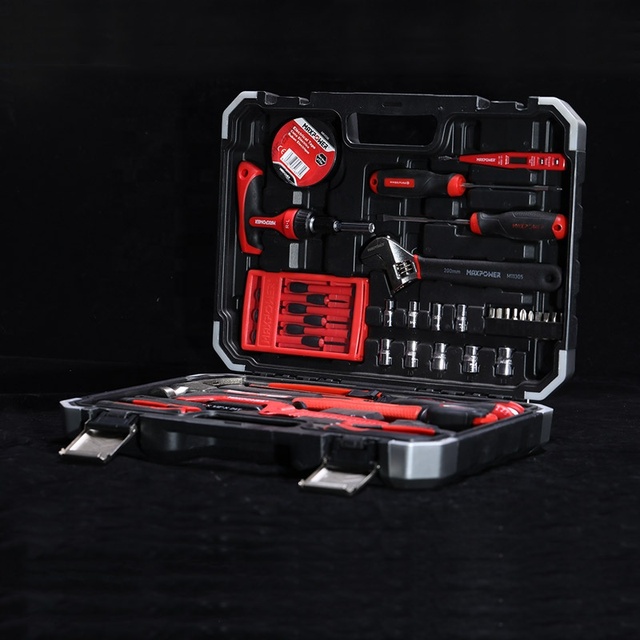 MAXPOWER Home Maintenance Outdoor Travel Equipment Hand Tool Kit with Easy Carrying Box