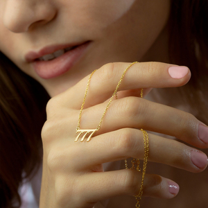 <span class=keywords><strong>Collana</strong></span> con numero di angelo fortunato personalizzato <span class=keywords><strong>collana</strong></span> con iniziale in acciaio inossidabile placcato oro minimalista gioielli da donna - Product Image 5