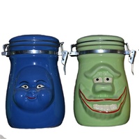 Bocaux de conservation hermétiques en céramique pour biscuits, durables, pliables, personnalisables, pour le camping, créatifs, gaufrés, amusants, peints à la main