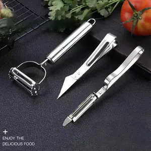 ขายจํานวนมากห้องครัวผักและผลไม้มีดปอกเปลือกเครื่องมือครัวสามชิ้น Peeler อเนกประสงค์