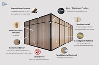 Cloison de bureau démontable en acier robuste, mur solide ignifuge, cloison modulaire en bois avec porte métallique pour banque et villa