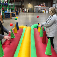 Jeu de ballon flottant interactif gonflable Jeu de ballon flottant Jeux de carnaval en plein air pour enfants de 2 à 14 ans PVC Portable