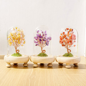 Venta al por mayor de Chips de cristal curativo natural, botella de deseo de piedra, árbol de dinero de cristal, artesanía de cristal, decoración de escritorio, adorno de paisaje - Product Image 3