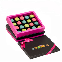 Boîte cadeau alimentaire en carton rigide de luxe, boîte à pâtisserie, boîte à macarons, emballage personnalisé, matériaux recyclés, doublure en éponge