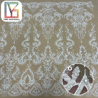 Broderie lourde française avec tissu en dentelle de tulle perlé mariage de luxe mariée perle paillettes maille dentelle tissu pour robes femmes