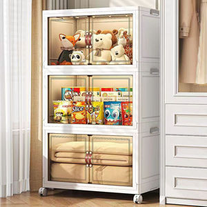 Armoire de rangement pour vêtements, multi-niveaux, avec porte à charnières, portable, sur pied, pour usage domestique dans une armoire - Product Image 3