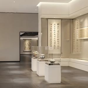 Kunstgalerie Stahl-Glas-Vitrine mit LED-Beleuchtung Langlebig & Pflegeleicht Modernistisches Kundenspezifisches Design - Product Image 5