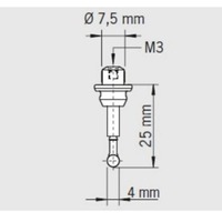 3PCS Machine Touch Probe Stylus M3 4mm Ruby Ball Tige céramique 80.362.00