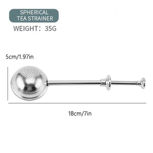 Filtro de Té Telescópico Esférico de Acero Inoxidable 304, Juego de Té para Cocina, Cuchara Filtradora para Esparcir Azúcar en Polvo, Utensilios de Cocina - Product Image 6