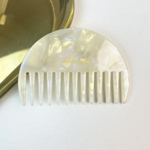 Kinling personalizzato Retro carino temperamento geometrico semplice pettine per parrucchieri acetato semicircolare - Product Image 6