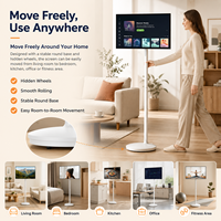 TV Portabel untuk Dapur, Layar Sentuh Android Smart TV dengan Roda, Baterai, dan Wireless Casting