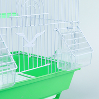 G-210702-3 vert et bleu couleur inséparable cage perroquet oiseau Cage en métal avec palette en plastique
