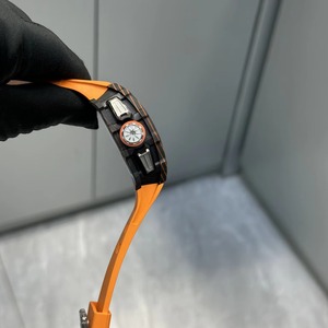 Fashion Luxury Design RM11-03 Carbon Fiber Orange Rubber Strap Sports Style Men's Flyback Chronograph Racing <b>Mechanical</b> <b>Watch</b> - Product Image 4