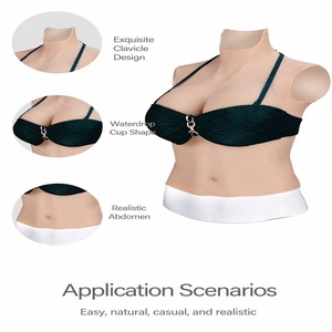 Prótesis de Senos de Silicona con Cuello Alto en Forma de Lágrima, Talla G, Realistas, para Cosplay y Crossdressing (Hombre a Mujer) - Product Image 1