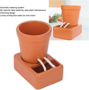 Eco-Friendly Smiling Face Design Indoor/Outdoor Terrcorra Self-Watering Planter Smart Digital Type for Succulent &amp; Flower Pot - Product Image 3