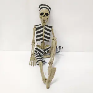 Creepy Party Decorations Scary Hanging Full Body Human Skeleton Movable Joints Halloween Plastic Skeleton