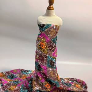 <strong>Lace</strong> <strong>Sequin</strong> Custom <strong>Sequin</strong> Woven Fabric Eco-friendly Woven Mesh Fabric Geometric <strong>Pattern</strong> Home Textiles Accessories - Product Image 6
