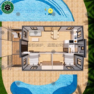 Maison conteneur préfabriquée extensible avec extérieur imitation bois, qualité supérieure, directement de l'usine, pour un logement confortable - Product Image 6