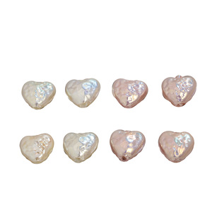 ไข่มุกเทียมรูปหัวใจสำหรับทำเครื่องประดับ สีขาวชมพู 241013 - Product Image 5