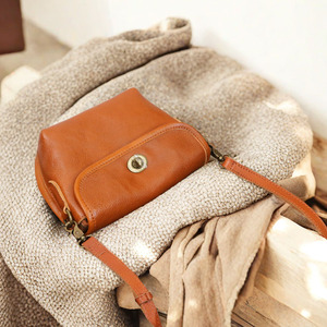 Women's Saddle <b>Bag</b> Brown Cowhide Horizontal Square Vintage Style Crossbody <b>Bag</b> Everyday Use All Seasons - Product Image 1
