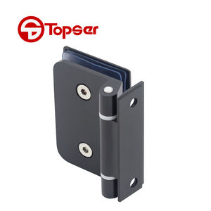 Dinding Mount kaca pintu partisi engsel geser tanpa bingkai kaca pintu Pivot Casting Aluminium engsel penjepit perangkat keras - Product Image 5