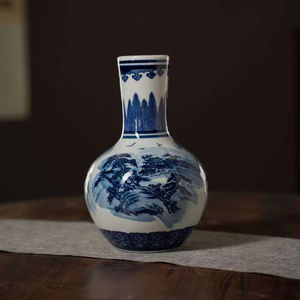 नीले और सफेद मिट्टी के बरतन घर के सजावट के लिए सुंदर लंबी बोतलें, पारंपरिक डिजाइन - Product Image 5