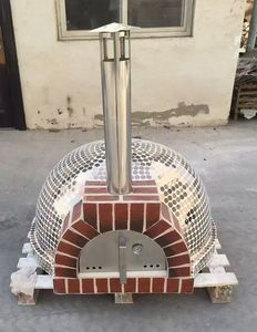 Grand <span class=keywords><strong>kit</strong></span> de <span class=keywords><strong>four</strong></span> <span class=keywords><strong>à</strong></span> <span class=keywords><strong>pizza</strong></span> <span class=keywords><strong>à</strong></span> bois extérieur avec base <span class=keywords><strong>en</strong></span> pierre et porte pour les événements de jardin et de restauration - Product Image 3