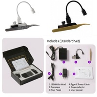 Lampe LED blanche 405nm en métal pour extension de cils, flexible, à col de cygne, fixation pince, pédale, pour salon professionnel, polymérisation UV mains libres