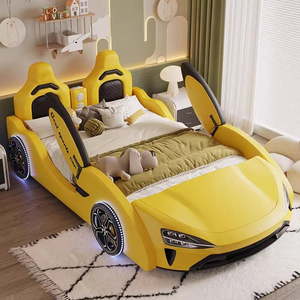 <span class=keywords><strong>Letto</strong></span> per Bambini in Pelle <span class=keywords><strong>Blu</strong></span> con Contenitore, <span class=keywords><strong>Letto</strong></span> a Forma di Auto per Uso Domestico, Design Moderno Imbottito - Product Image 2