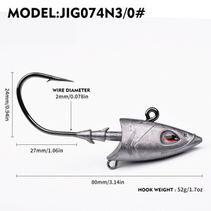 Wildtrek 26g/39g/52g Ami <span class=keywords><strong>da</strong></span> <span class=keywords><strong>Pesca</strong></span> a Testa di Pesce in Metallo con Occhi 3D per Esche Dure in Acqua Dolce e Salata, <span class=keywords><strong>Spigola</strong></span> e Luccio - Product Image 5