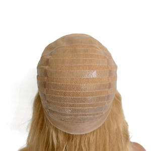 Elegante Peluca de Cabello Humano Virgen Rubio de Grado Médico <span class=keywords><strong>para</strong></span> <span class=keywords><strong>Alopecia</strong></span>, <span class=keywords><strong>con</strong></span> Base de Encaje Completo sin Pegamento de Seda y Silicona <span class=keywords><strong>para</strong></span> Mujer - Product Image 6