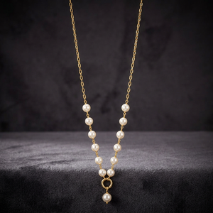 Collier pendentif lariat classique en imitation perle plaqué rhodium pour femmes, bijoux de mode pour mariage, vente en gros - Product Image 4