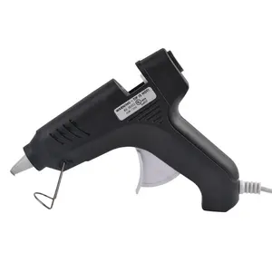 Pistola de pegamento con sello de cera de fábrica recta 40W pistola de cera de pegamento de fusión en caliente negra pistolet Colle a froid con 2 barras de pegamento