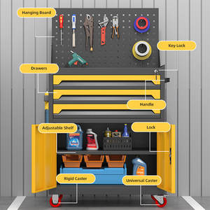 Chariot à outils de mécanicien professionnel avec roues Organisateur de tiroir d'armoire de rangement de garage - Product Image 2