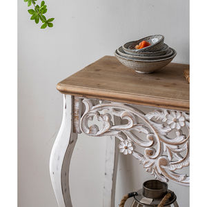 <span class=keywords><strong>Table</strong></span> <span class=keywords><strong>Console</strong></span> Vintage en Bois Massif Style Américain Patiné, Meuble de Salon Durable au Design Européen pour la Maison - Product Image 4