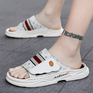 2026 new Designer fashion Slides slippers Open Toe <b>Rubber</b> Sole chunky soled Fashion Summer men's slide Slippers - Product Image 2