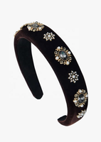 Victoria Style Flatback Boutons Cristal Ornement Bandeau DIY Artisanat Perles Fleur Ronde Boucles En Métal