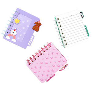 Cute Spiral Notebook for Kids with Panda Cat <strong>Dog</strong> Design, Stationery Gift Set, School Supply Colourful Pocket <strong>Journals</strong> for Girls - Product Image 2