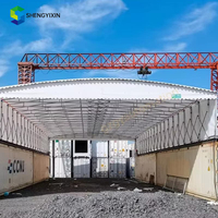 Grande auvent rétractable électrique d'extérieur mobile pour entrepôt, abri ou pavillon