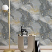 Papier peint Tiktok1Series moderne en PVC imperméable à l'eau, motif floral marbré, oiseaux, damassé, facile à poser, 0,53*9,2m, pour la maison, l'hôtel, le bureau, le salon, la chambre